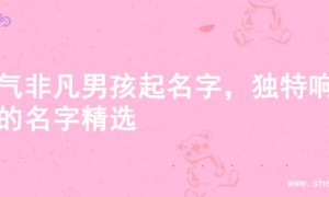 大气非凡男孩起名字，独特响亮的名字精选