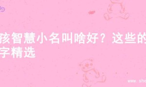 男孩智慧小名叫啥好？这些的名字精选