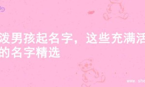 活泼男孩起名字，这些充满活力的名字精选