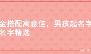 火金搭配寓意佳，男孩起名字的名字精选