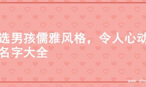 精选男孩儒雅风格，令人心动的名字大全